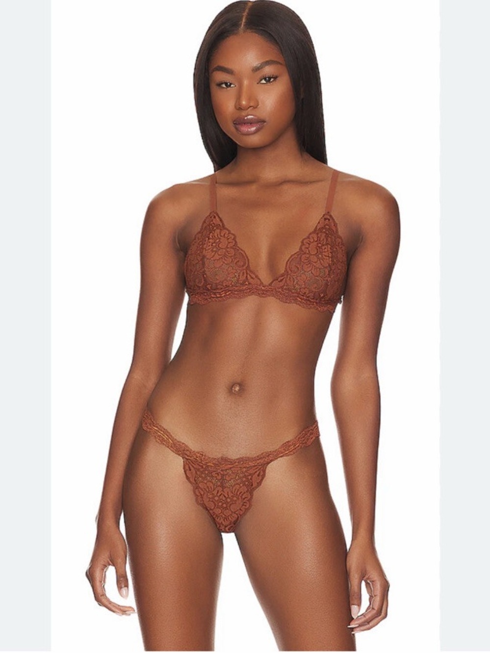 Free People HAH T String Me A Thong In Brown Sugar